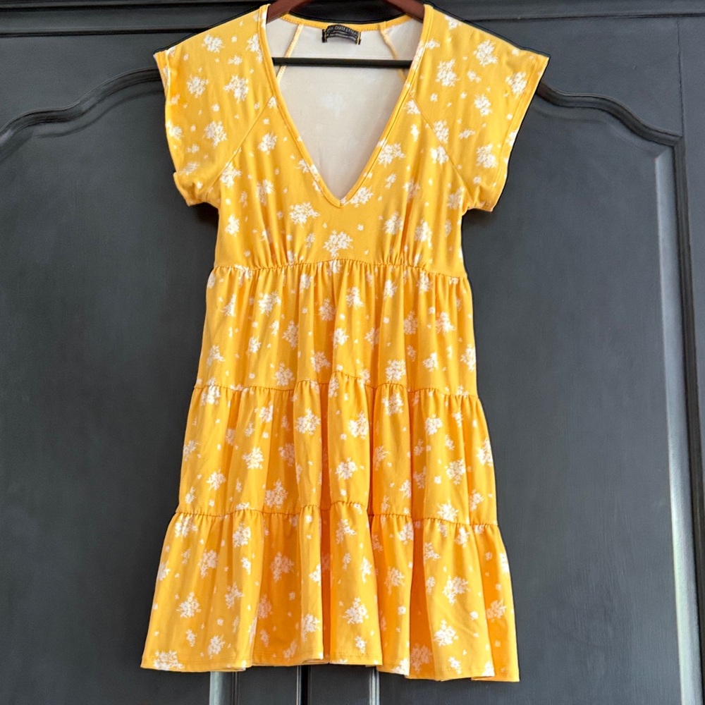 Urban Outfitters Yellow and White Floral mini dress